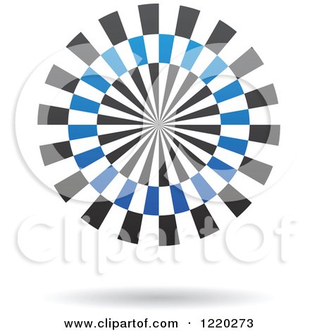 Clipart of a Blue and Black Target Icon 3 - Royalty Free Vector Illustration by cidepix