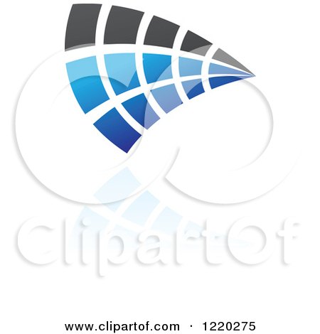 Clipart of a Blue and Black Abstract Icon 2 - Royalty Free Vector Illustration by cidepix