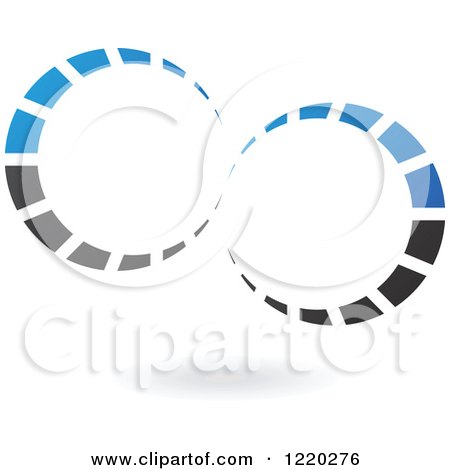 Clipart of a Blue and Black Ring Icon - Royalty Free Vector Illustration by cidepix