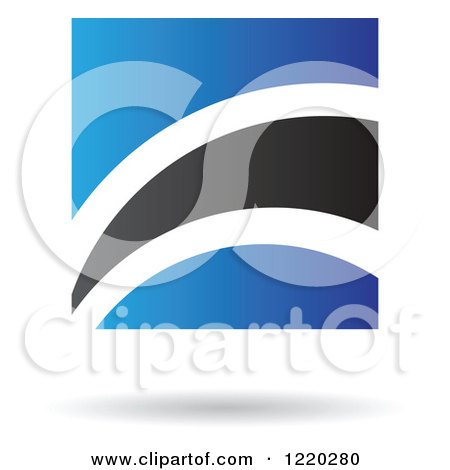 Clipart of a Blue and Black Abstract Icon 6 - Royalty Free Vector Illustration by cidepix