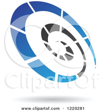 Clipart of a Blue and Black Spiral Icon - Royalty Free Vector Illustration by cidepix