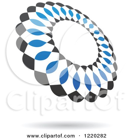 Clipart of a Blue and Black Ring Icon 6 - Royalty Free Vector Illustration by cidepix
