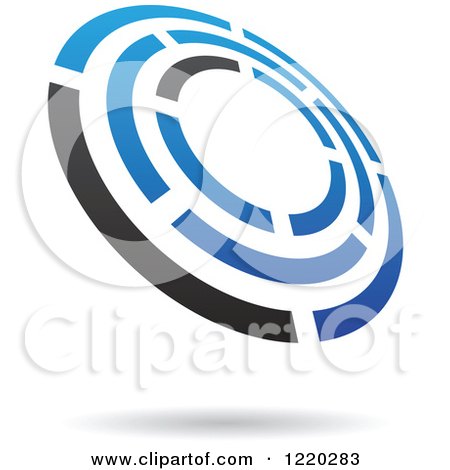 Clipart of a Blue and Black Target Icon 4 - Royalty Free Vector Illustration by cidepix