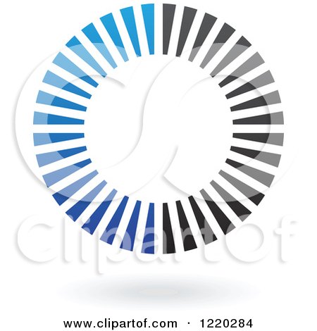 Clipart of a Blue and Black Ring Icon 4 - Royalty Free Vector Illustration by cidepix