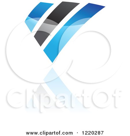 Clipart of a Blue and Black Abstract Icon 3 - Royalty Free Vector Illustration by cidepix