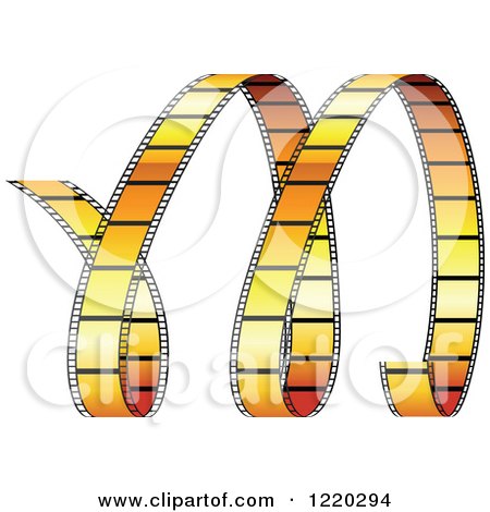 Clipart of a Curles of Orange Film Strip - Royalty Free Vector Illustration by cidepix