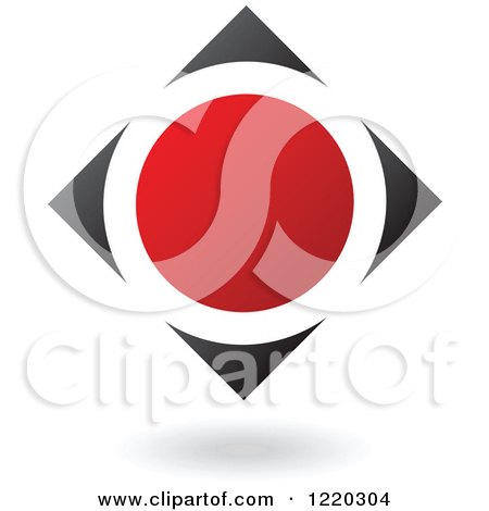 Clipart of a Black and Red Abstract Diamond 2 - Royalty Free Vector Illustration by cidepix