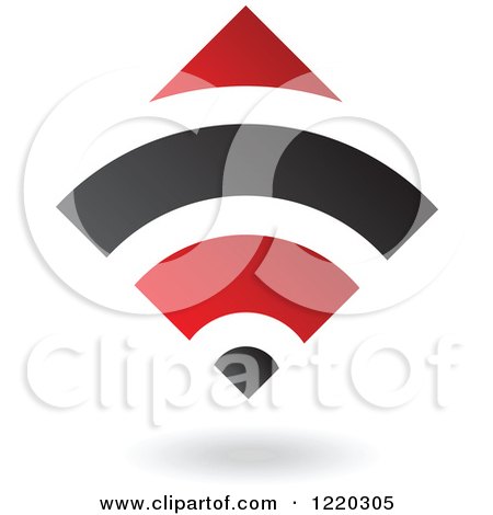 Clipart of a Black and Red Abstract Diamond 3 - Royalty Free Vector Illustration by cidepix