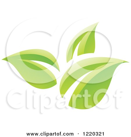 Clipart of Green Organic Leaves - Royalty Free Vector Illustration by cidepix