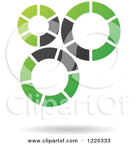 Clipart of a Floating Green and Black Gears Icon - Royalty Free Vector Illustration by cidepix