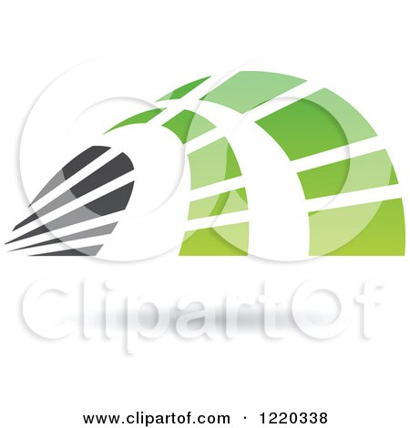 Clipart of a Floating Green and Black Abstract Icon - Royalty Free Vector Illustration by cidepix