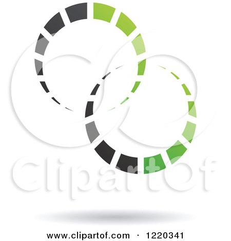 Clipart of a Floating Green and Black Rings Icon - Royalty Free Vector Illustration by cidepix