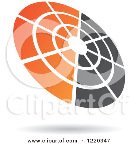Clipart of a Floating Black and Orange Target Icon - Royalty Free Vector Illustration by cidepix