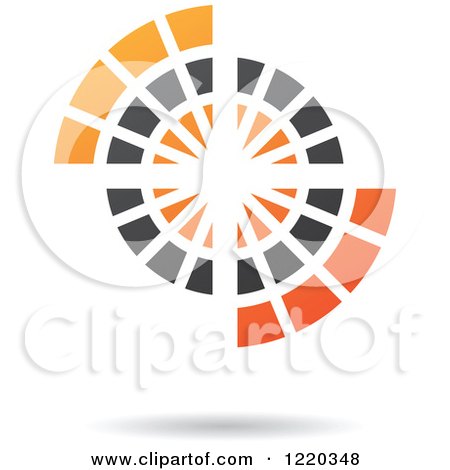 Clipart of a Floating Black and Orange Target Icon 2 - Royalty Free Vector Illustration by cidepix