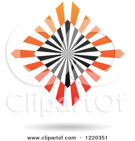 Clipart of a Floating Black and Orange Ray Icon - Royalty Free Vector Illustration by cidepix