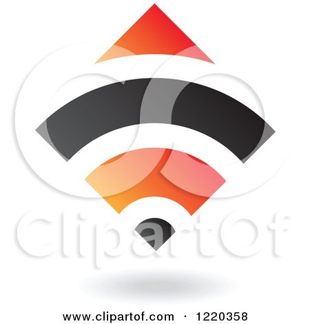 Clipart of a Black and Orange Abstract Diamond 3 - Royalty Free Vector Illustration by cidepix