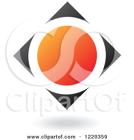 Clipart of a Black and Orange Abstract Diamond 2 - Royalty Free Vector Illustration by cidepix