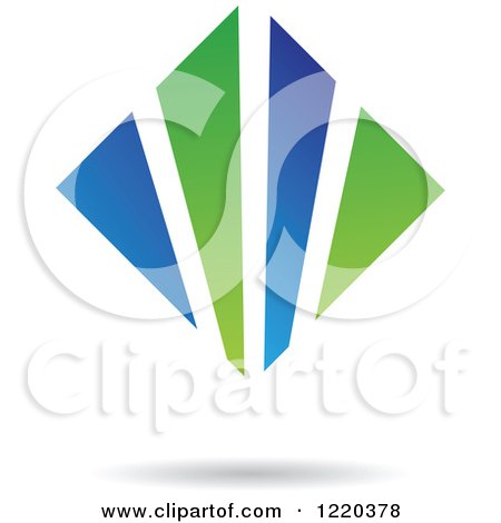 Clipart of a Green and Blue Diamond Icon - Royalty Free Vector Illustration by cidepix