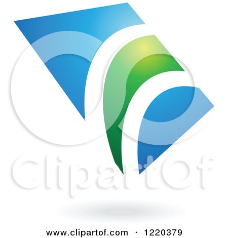 Clipart of a Green and Blue Abstract Icon 4 - Royalty Free Vector Illustration by cidepix