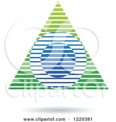 Clipart of a Green and Blue Pyramid Icon - Royalty Free Vector Illustration by cidepix