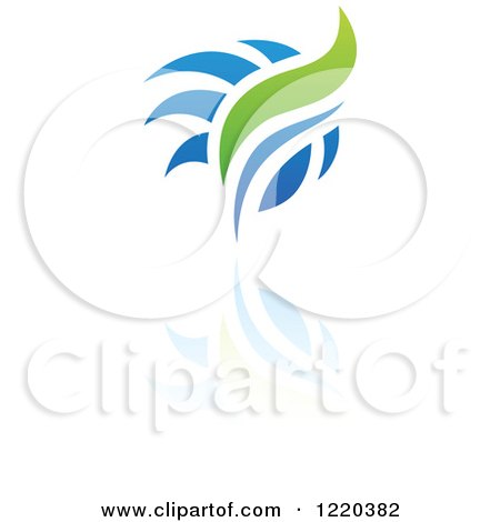 Clipart of a Green and Blue Abstract Icon 9 - Royalty Free Vector Illustration by cidepix