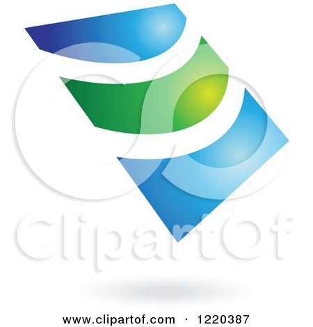 Clipart of a Green and Blue Abstract Icon 3 - Royalty Free Vector Illustration by cidepix