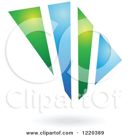 Clipart of a Green and Blue Abstract Icon 6 - Royalty Free Vector Illustration by cidepix