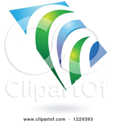 Clipart of a Green and Blue Abstract Icon 8 - Royalty Free Vector Illustration by cidepix