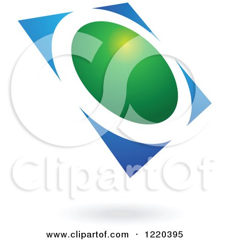 Clipart of a Green and Blue Abstract Icon 5 - Royalty Free Vector Illustration by cidepix