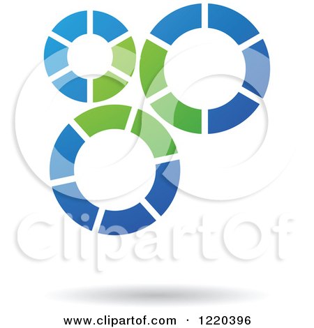 Clipart of a Green and Blue Gear Icon - Royalty Free Vector Illustration by cidepix