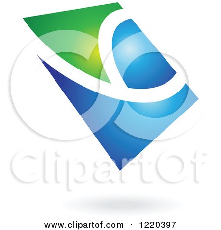 Clipart of a Green and Blue Abstract Icon - Royalty Free Vector Illustration by cidepix