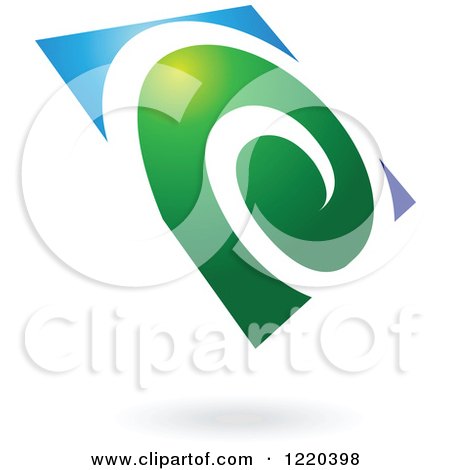 Clipart of a Green and Blue Abstract Icon 7 - Royalty Free Vector Illustration by cidepix