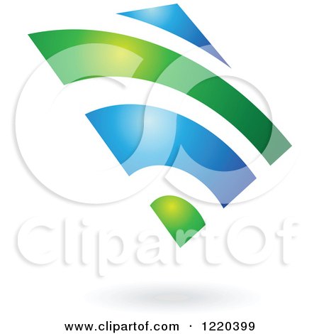 Clipart of a Green and Blue Abstract Icon 2 - Royalty Free Vector Illustration by cidepix