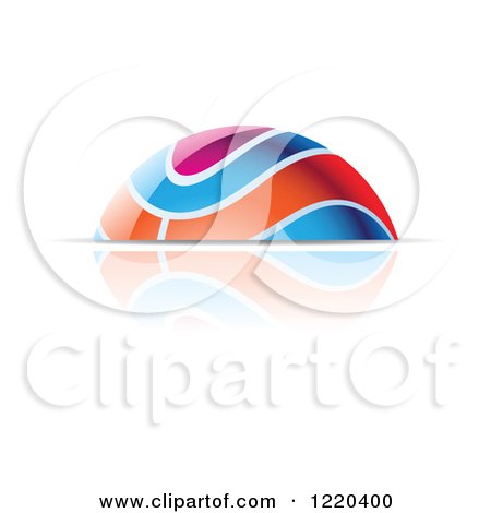 Clipart of a Colorful Dome and Reflection 3 - Royalty Free Vector Illustration by cidepix