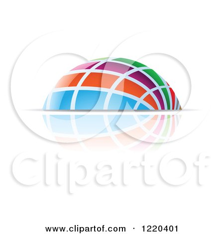 Clipart of a Colorful Dome and Reflection 4 - Royalty Free Vector Illustration by cidepix
