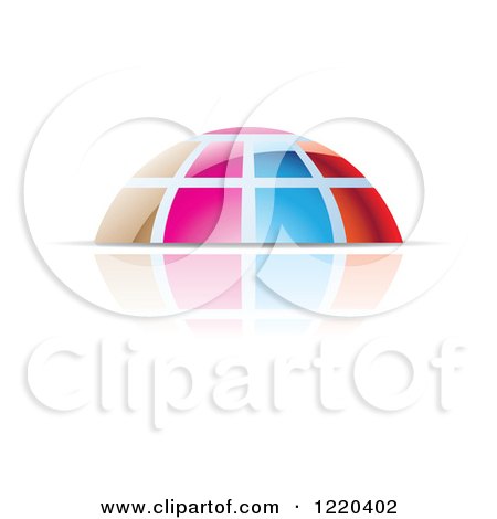 Clipart of a Colorful Dome and Reflection 5 - Royalty Free Vector Illustration by cidepix