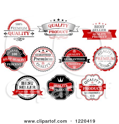 Clipart of Retail Quality Labels with Sample Text 4 - Royalty Free Vector Illustration by Vector Tradition SM