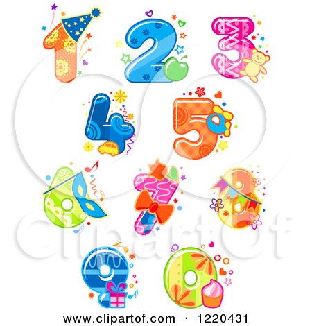 Clipart of Festive Party Numbers - Royalty Free Vector Illustration by Vector Tradition SM