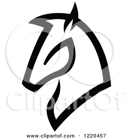 Clipart of a Black and White Horse 2 - Royalty Free Vector Illustration by cidepix