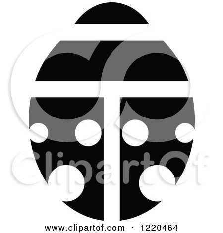 Clipart of a Black and White Ladybug - Royalty Free Vector Illustration by cidepix