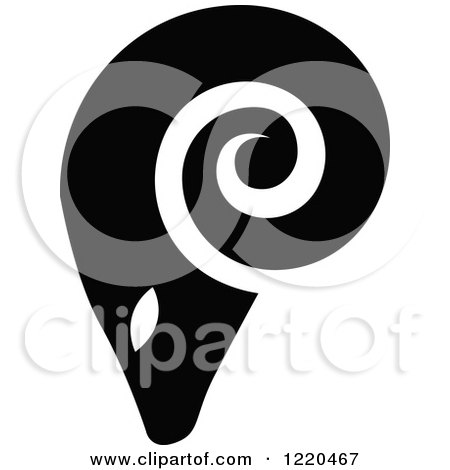 Clipart of a Black and White Ram - Royalty Free Vector Illustration by cidepix