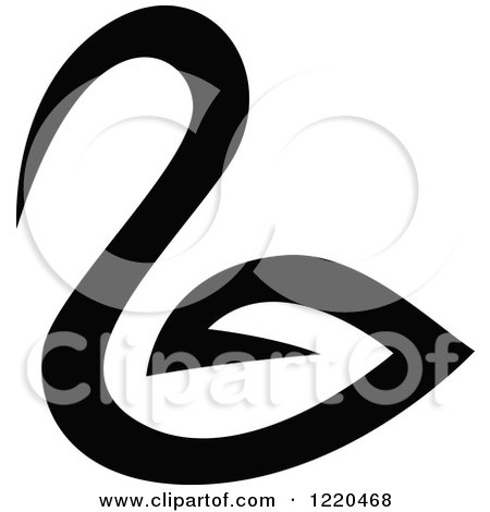 Clipart of a Black and White Swan - Royalty Free Vector Illustration by cidepix