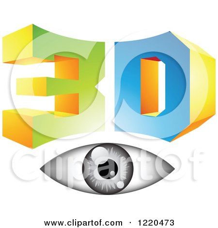 Clipart of a 3d Icon with a Grayscale Eye - Royalty Free Vector Illustration by cidepix