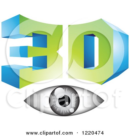 Clipart of a 3d Icon with a Grayscale Eye 2 - Royalty Free Vector Illustration by cidepix