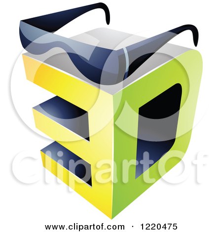 Clipart of a 3d Icon with Glasses 2 - Royalty Free Vector Illustration by cidepix