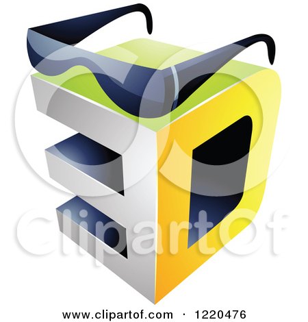 Clipart of a 3d Icon with Glasses 3 - Royalty Free Vector Illustration by cidepix