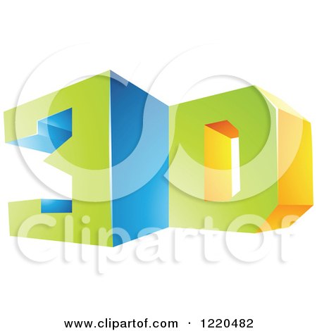 Clipart of a 3d Icon 5 - Royalty Free Vector Illustration by cidepix