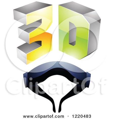 Clipart of a 3d Icon with Glasses 7 - Royalty Free Vector Illustration by cidepix