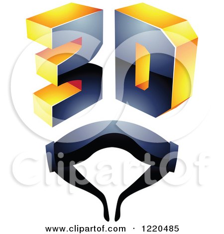 Clipart of a 3d Icon with Glasses 6 - Royalty Free Vector Illustration by cidepix