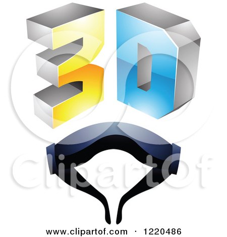 Clipart of a 3d Icon with Glasses 5 - Royalty Free Vector Illustration by cidepix